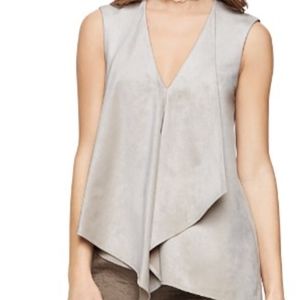 BCBGMAXAZRIA Abby Faux-Suede Top